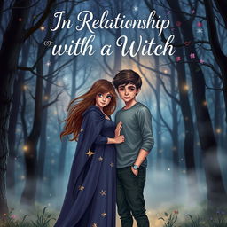 A captivating e-book cover for a young adult fiction titled 'In Relationship with a Witch'