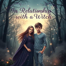 A captivating e-book cover for a young adult fiction titled 'In Relationship with a Witch'