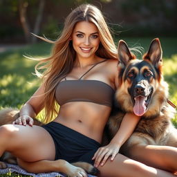 A beautiful 21-year-old slim girl with long flowing hair, a radiant smiling face, and strikingly beautiful eyes