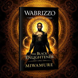 A captivating book cover design for "Wabrizzo the Black Enlightener" authored by Mwamure