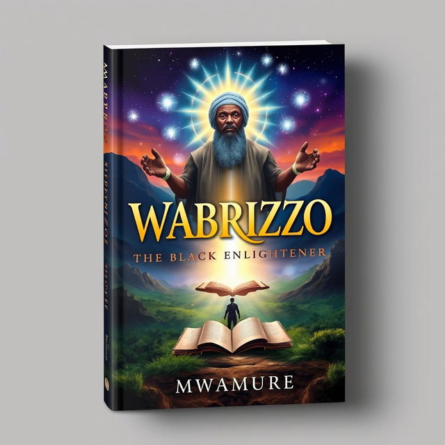 A captivating book cover design for 'Wabrizzo: The Black Enlightener' by author Mwamure