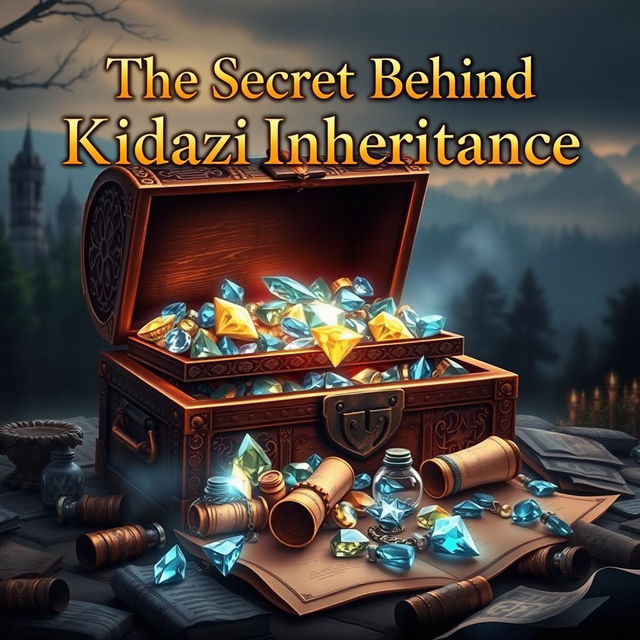 A captivating book cover design for 'The Secret Behind Kidazi Inheritance'