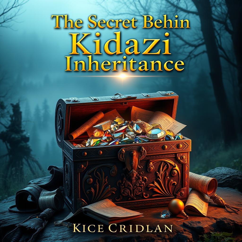 A captivating book cover design for 'The Secret Behind Kidazi Inheritance'