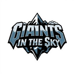 A bold and edgy logo design for a hard rock band named "Giants in the Sky"