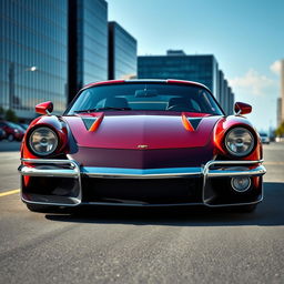 A stunning photo realistic image featuring a creative blend of a Lamborghini Aventador and a 1957 Chevrolet Bel Air
