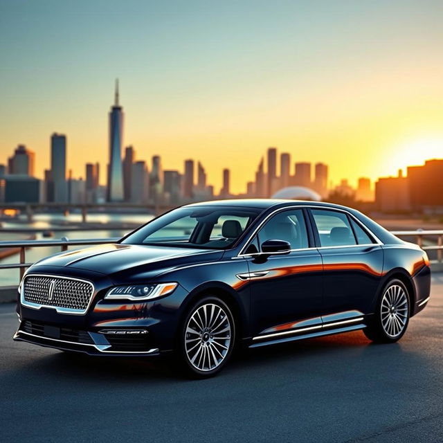 A sleek and luxurious 2023 Lincoln Continental, showcasing its modern design and elegant lines