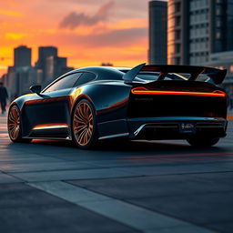 A futuristic Lincoln Continental 2023, featuring a distinctive Bugatti Veyron grill and headlights, showcasing a sleek silhouette