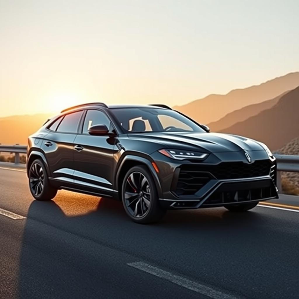 A stunning blend of a 2024 Lincoln Nautilus and a 2024 Lamborghini Urus, showcasing the luxury and elegance of the Nautilus combined with the sporty and aggressive styling of the Urus