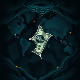 A dramatic and symbolic illustration depicting the American dollar falling from a dark abyss