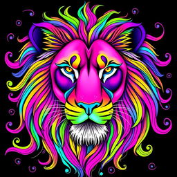 A vibrant and detailed coloring book cover featuring a lion's face at the center of the frame
