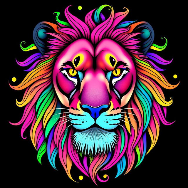 A vibrant and detailed coloring book cover featuring a lion's face at the center of the frame