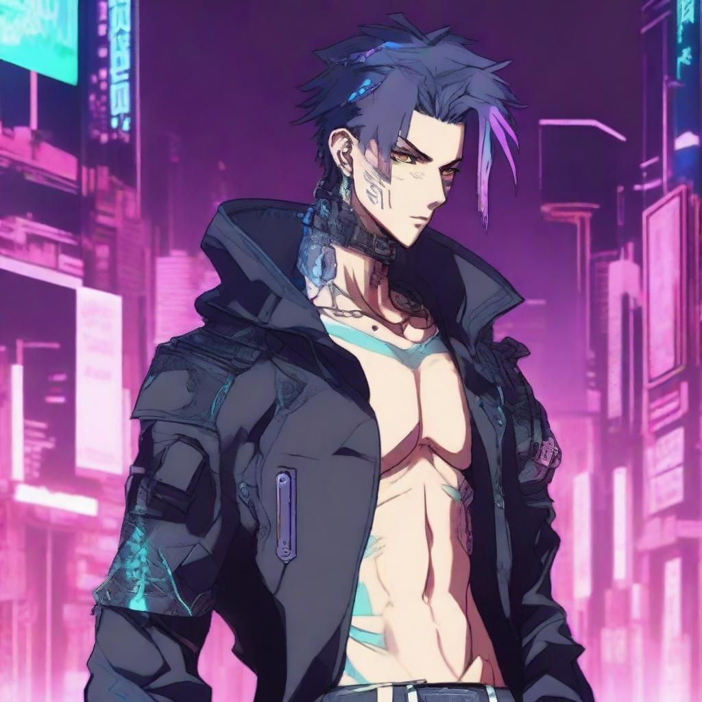 Anime masculino cyberpunk