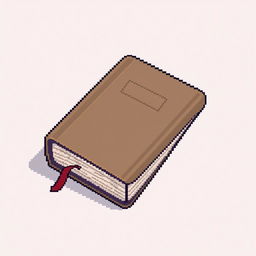 An 8-bit pixel art style image of a simple student book