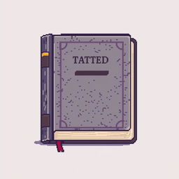 An 8-bit pixel art style image of a simple student book