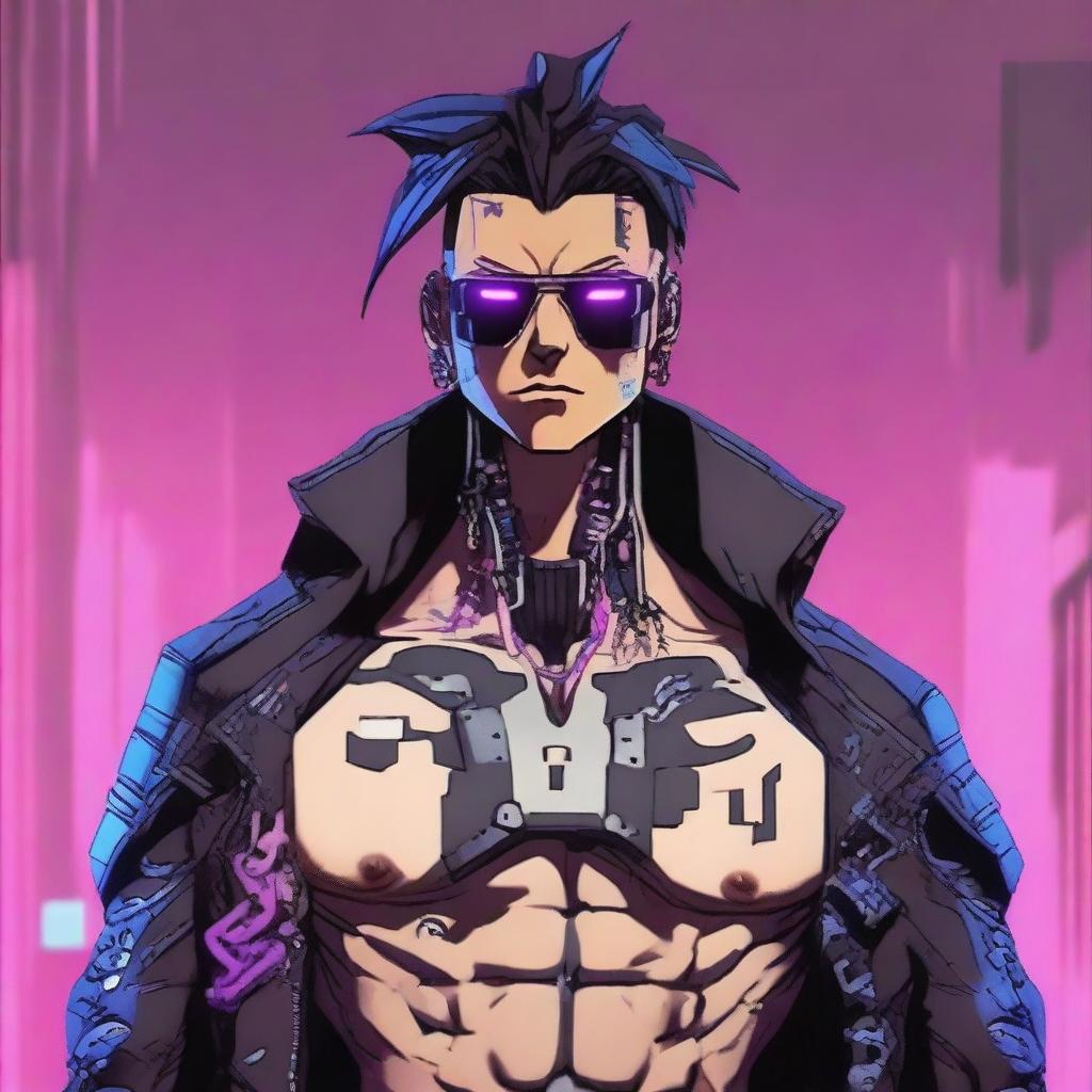 Anime 3D masculino cyberpunk