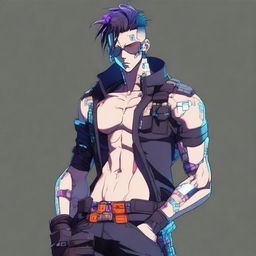 Anime 3D masculino cyberpunk