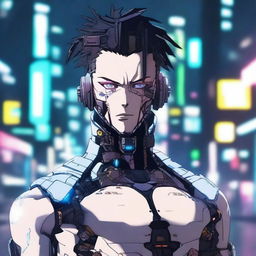 Anime 3D masculino cyberpunk