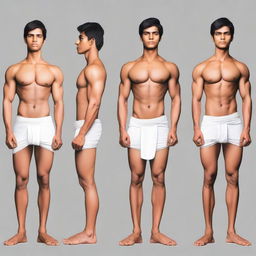 Modify the image to portray the young Indian man as taller and more muscular.