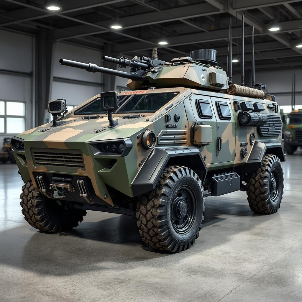 An upgraded version of the Anoa armored vehicle, featuring advanced enhancements for improved performance and protection