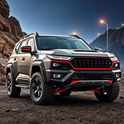 A compact big SUV that radiates a fierce and aggressive personality, designed for a macho aesthetic