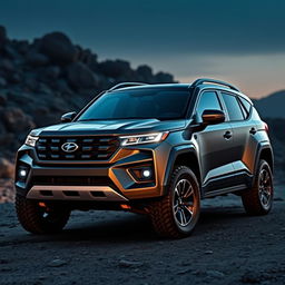 A compact big SUV that radiates a fierce and aggressive personality, designed for a macho aesthetic