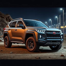 A compact big SUV that radiates a fierce and aggressive personality, designed for a macho aesthetic