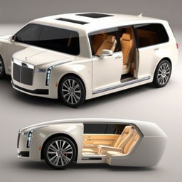 An elegant presidential car, designed to be strong, safe, comfortable, and luxurious