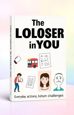 A visually engaging book cover design for 'The Loser in You', showcasing the concept of everyday actions leading to life's challenges