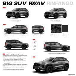 A refined concept design of the Big SUV Maung Pindad, showcasing various enhanced models