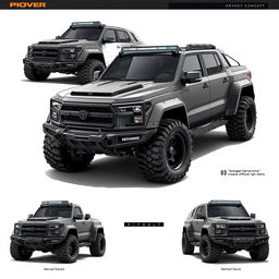 A powerful concept design for a fierce and aggressive Big SUV, showcasing various enhanced models