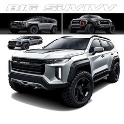 A striking concept design for a Big SUV that embodies aggression, fierceness, and a rugged aesthetic, showcasing various perfected models