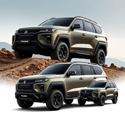 Design a big SUV from the Indonesian brand Pindad, characterized as compact, rugged, fierce, and aggressive