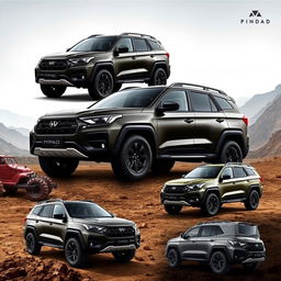 Design a big SUV from the Indonesian brand Pindad, characterized as compact, rugged, fierce, and aggressive