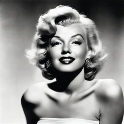 A classic, black and white portrait of Marilyn Monroe, exuding her iconic elegance and charm.