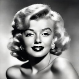 A classic, black and white portrait of Marilyn Monroe, exuding her iconic elegance and charm.