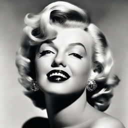 A classic, black and white portrait of Marilyn Monroe, exuding her iconic elegance and charm.