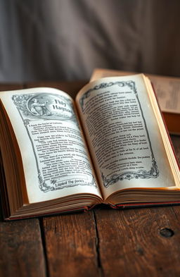 A beautifully arranged open book with detailed, textured pages that give a realistic three-dimensional depth effect