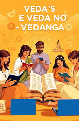 An educational scene depicting the role and significance of the Vedas and Vedangas in contemporary life
