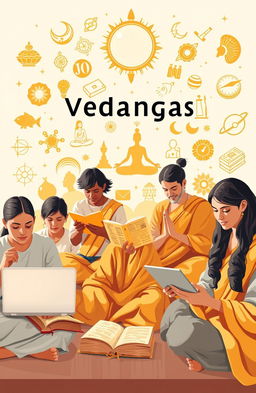 An educational scene depicting the role and significance of the Vedas and Vedangas in contemporary life