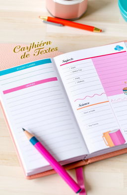 A beautifully organized student planner, featuring colorful sections for daily tasks and assignments