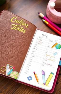 A beautifully organized student planner, featuring colorful sections for daily tasks and assignments
