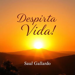 A radiant sunrise scene with a beautiful sun rising at the horizon, casting warm golden and orange hues across the sky