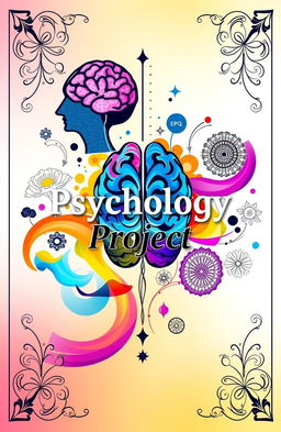 A visually striking and detailed cover design for a psychology project file