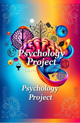 A visually striking and detailed cover design for a psychology project file