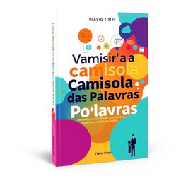 A book cover design for "Vestir a Camisola das Palavras: A Força da Comunicação no Compromisso Laboral" featuring the subtitle "Como a Comunicação Pode Influenciar o Comprometimento e o Ambiente de Trabalho", authored by Flávio Timpi