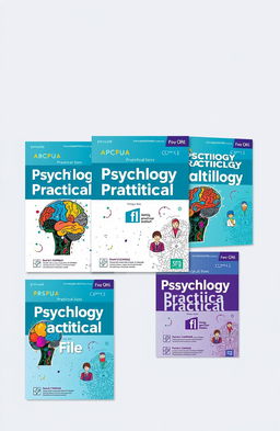 A collection of five eye-catching and detailed covers for a Psychology Practical File