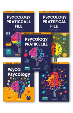 A collection of five eye-catching and detailed covers for a Psychology Practical File