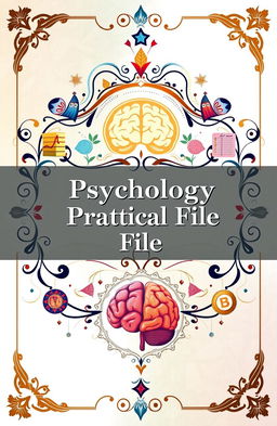 An ornate, beautifully designed cover page for a Psychology Practical File