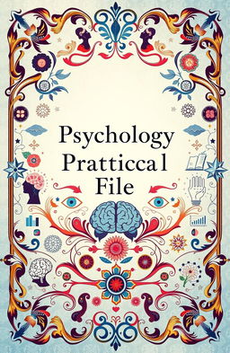 An ornate, beautifully designed cover page for a Psychology Practical File