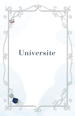 A unique university cover page design for a Word document, featuring a sophisticated and elegant layout